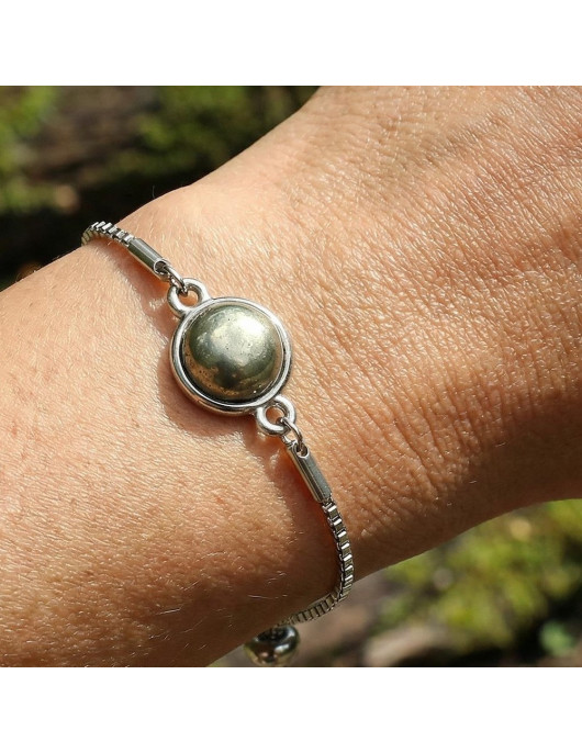 Pirit Taşı Çelik Bileklik 10 mm – Kararmaz