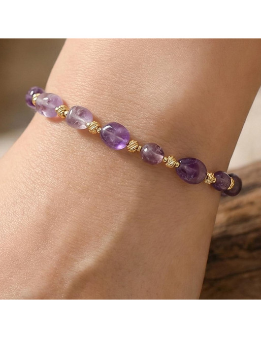 Üzüm Model Ametist Bileklik – 5x7 mm