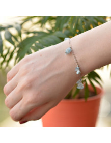 Akuamarin Taşı Bileklik – Kararmaz Zincirli