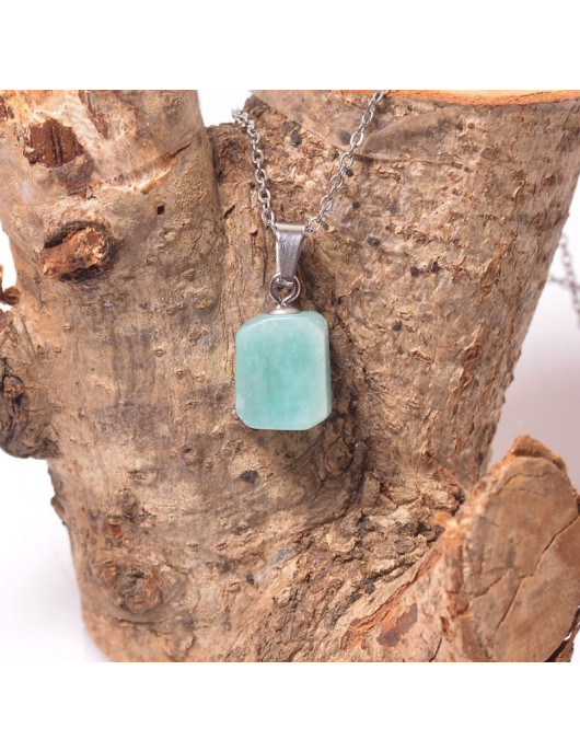 Amazonit Taşı Kolye - Çelik Malzemeli (Kararmaz) Amazonit Taşı Kolye - Çelik Malzemeli (Kararmaz)