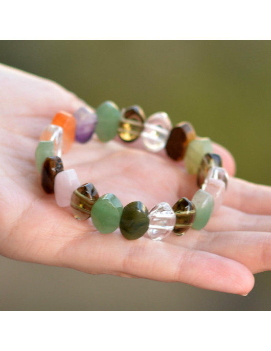 Çakra Taşlarından Bileklik - Baklava Kesim