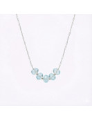 Çelik Zincirli Mavi Topaz Kolye Çelik Zincirli Mavi Topaz Kolye