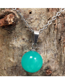 Amazonit Taşı Çelik Kolye - 10 mm