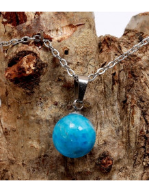 Apatit Taşı Çelik Kolye - 10 mm