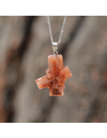 Aragonit Taşı Çelik Kolye Ucu