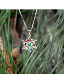 Çakra Güneşi Çelik Kolye – Doğal Taş Enerjisi ve Şık Tasarım Bir Arada