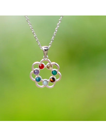Renk Çemberi Çakra Kolye ( Çelik Kolye ) – 7 Taşın Enerjisini Tek Formda Taşı