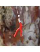 Doğal Boyasız Dal Mercan Taşı Gümüş Kolye – 925 Ayar Gümüş Zincirli Doğal Boyasız Dal Mercan Taşı Gümüş Kolye – 925 Ayar Gümüş Zincirli