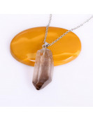 Ham Dumanlı Kuvars Kolye – Doğal Taş / Çelik Zincir
