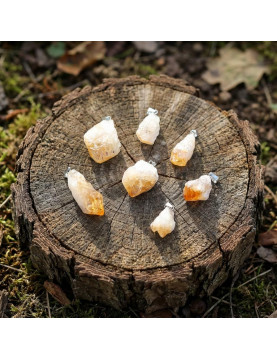 Ham Sitrin Taşı Çelik Kolye – Para Taşı