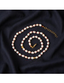 İnci Kolye - Düğümlü Model (5x7 mm Gerçek İnci)