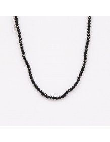 Oniks Taşı Dizi Kolye - 4 mm Faset Kesim - Çelik Aparatlı