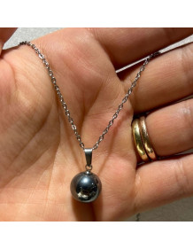 Terahertz Taşı Çelik Kolye - 12 mm