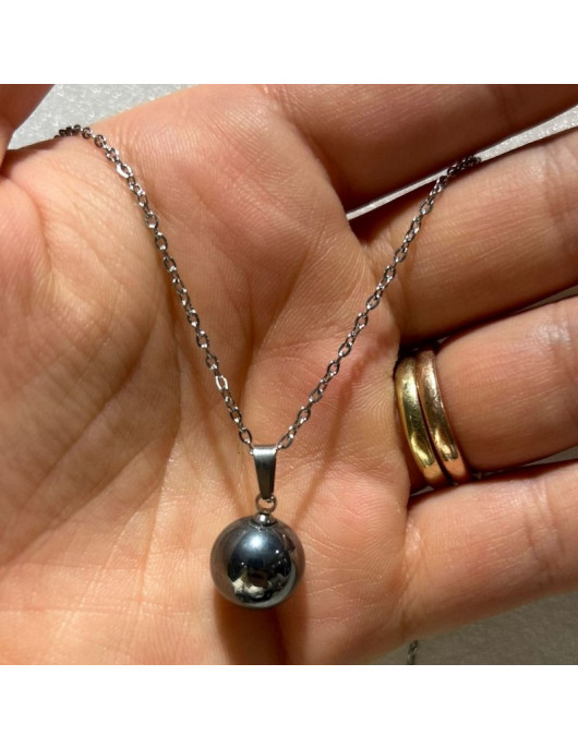 Terahertz Taşı Çelik Kolye - 12 mm Terahertz Taşı Çelik Kolye - 12 mm