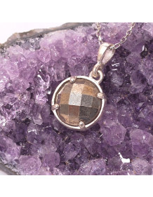 Pirit Taşı Gümüş Kolye - Dolunay Model