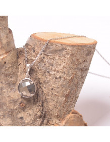 Pirit Taşı Gümüş Kolye - Dolunay Model