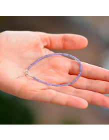 Tanzanit Taşı Gümüş Bileklik - 3 mm