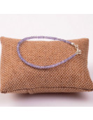 Tanzanit Taşı Gümüş Bileklik - 3 mm