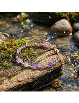 Üzüm Model Ametist Bileklik – 5x7 mm
