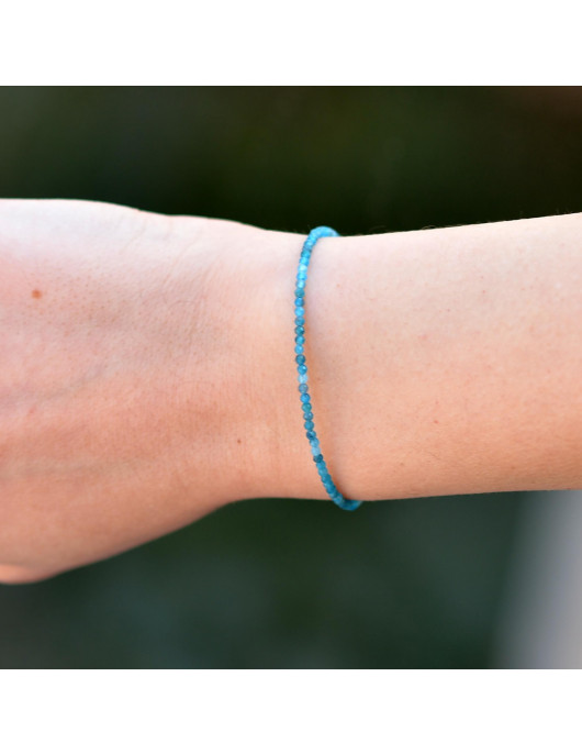 Çok İnce Apatit Taşı Gümüş Bileklik - 2 mm