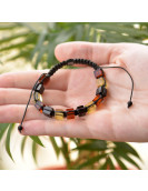 Damla Kehribar Makromeli Bileklik - Küp Şeklinde