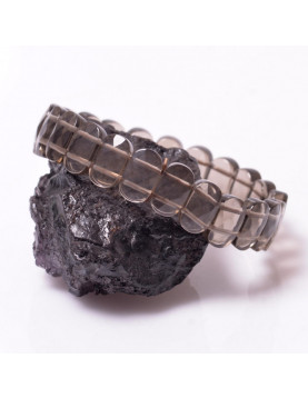 Dumanlı Kuvars Taşı Bileklik - Fasetli