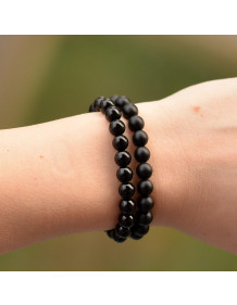 İki Adet Obsidyen Taşı Bileklik - 8 mm