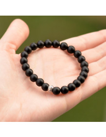 İki Adet Obsidyen Taşı Bileklik - 8 mm