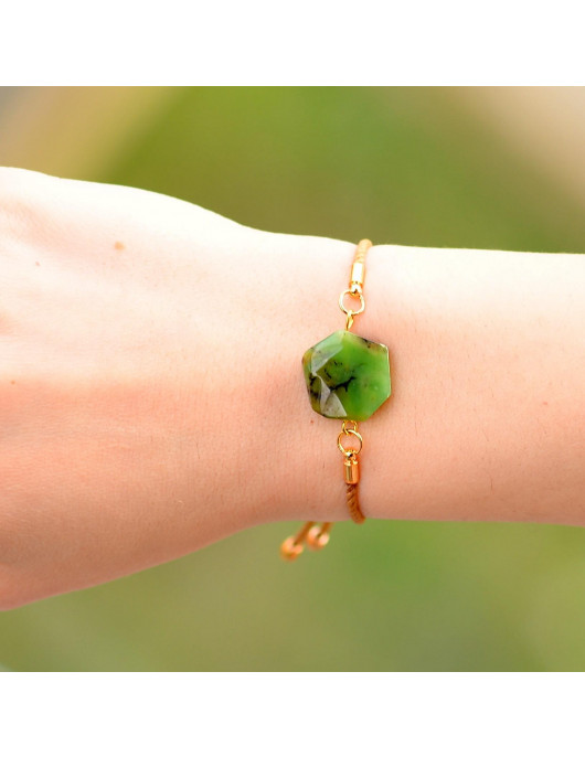 Krizopras Taşı İpli Bileklik - Ayarlamalı