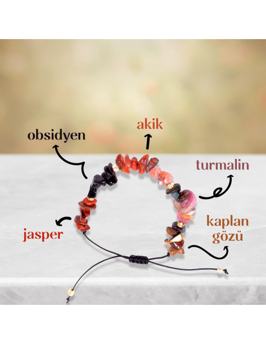 Oğlak Burcu Doğal Taş Bileklik - Ayarlamalı