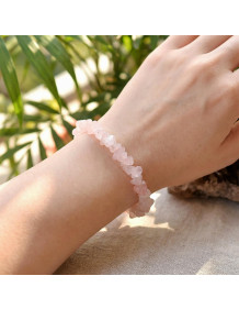 Pembe Kuvars Taşı Bileklik - Ayarlamalı