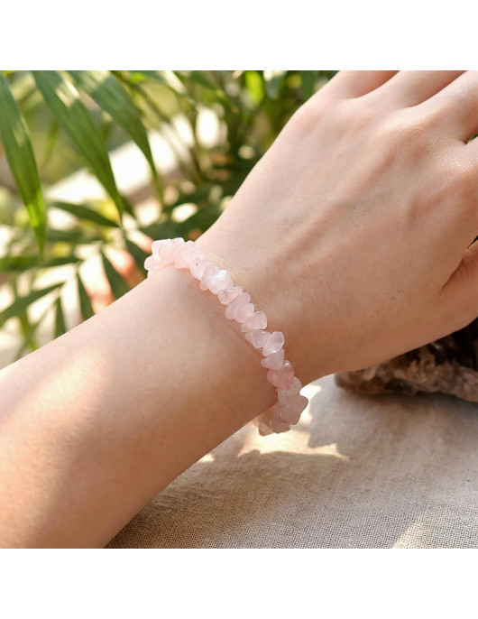 Pembe Kuvars Taşı Bileklik - Ayarlamalı