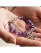 Şekilsiz Ametist Taşı Bileklik