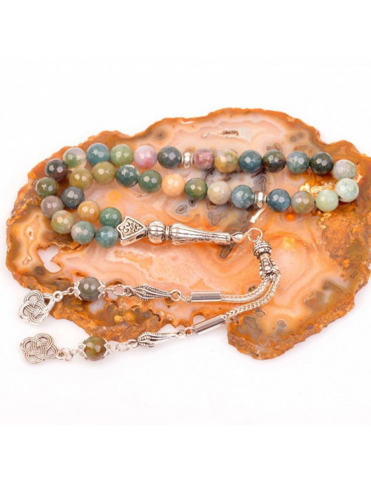 Hint Akik Taşı Tesbih ( 8 mm ) - Faset Kesim