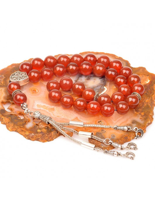 Kırmızı Akik Taşı Tesbih ( 10 mm ) Kırmızı Akik Taşı Tesbih ( 10 mm )