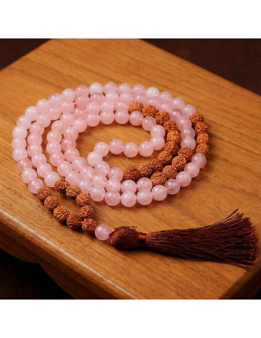 Pembe Kuvars Taşı Mala Tesbih - 108 Habbeli Pembe Kuvars Taşı Mala Tesbih - 108 Habbeli