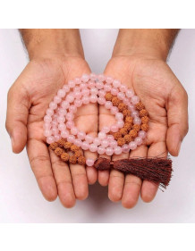 Pembe Kuvars Taşı Mala Tesbih - 108 Habbeli