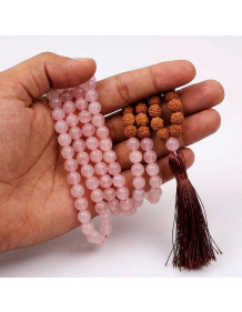 Pembe Kuvars Taşı Mala Tesbih - 108 Habbeli