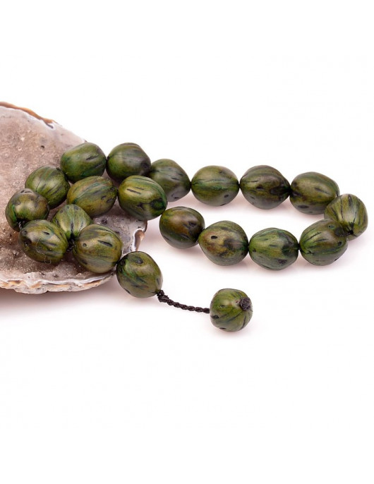 Yeşil Renk Kokulu Andız Çekirdeği Tesbih ( 14 mm )